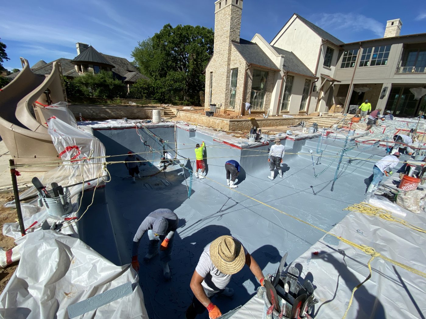 Sacramento pool plastering project with refreshed pool surface