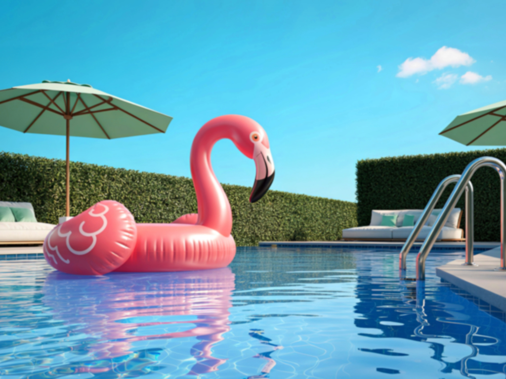 Custom backyard swimming pool and outdoor living space by Sacramento Pool Pros