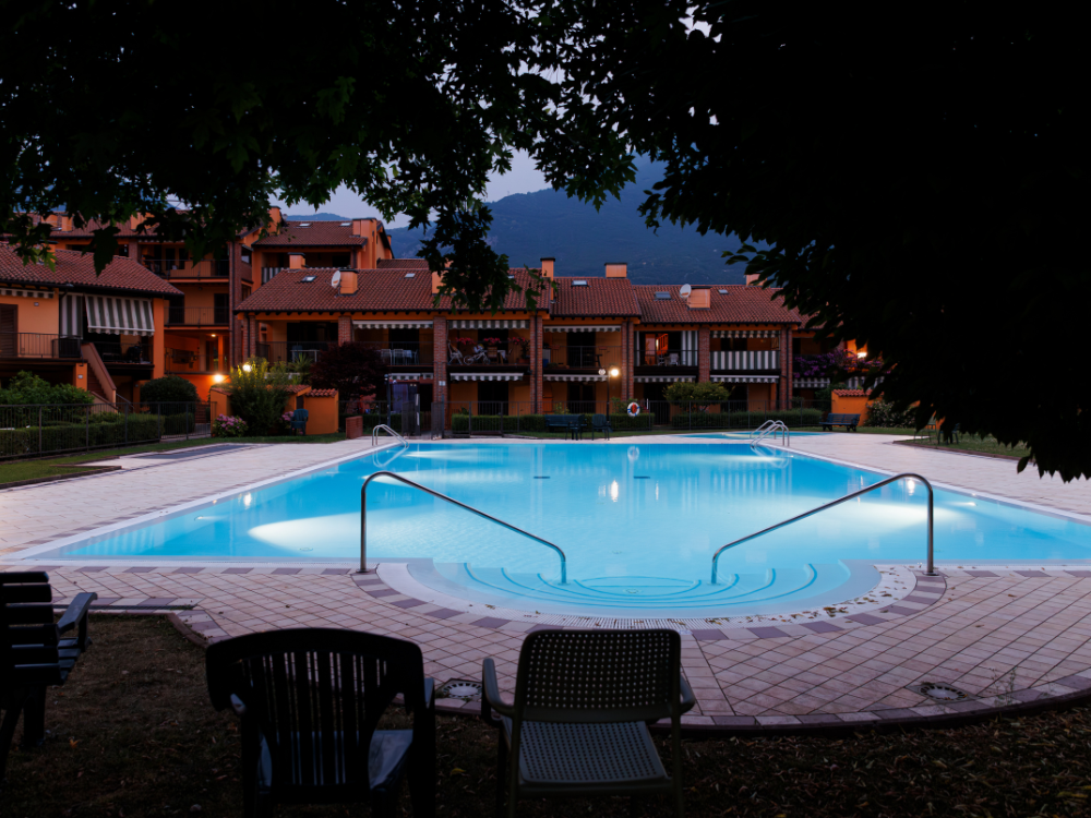 Finished hotel-style swimming pool with clean modern design