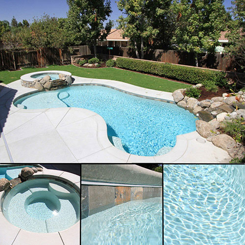 White pool finish color example with clean light water tone